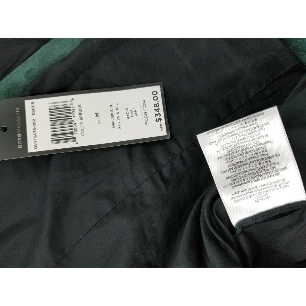 BCBGMAXAZRIA Women Spruce Green Cropped Embroidered Jacket QVV15A76-302 M - Picture 9 of 12